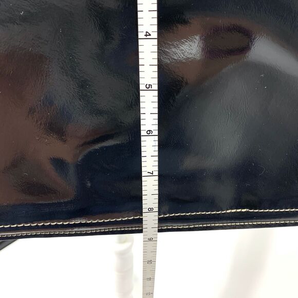 Anne Klein black patent shoulder bag purse - Picture 7 of 9